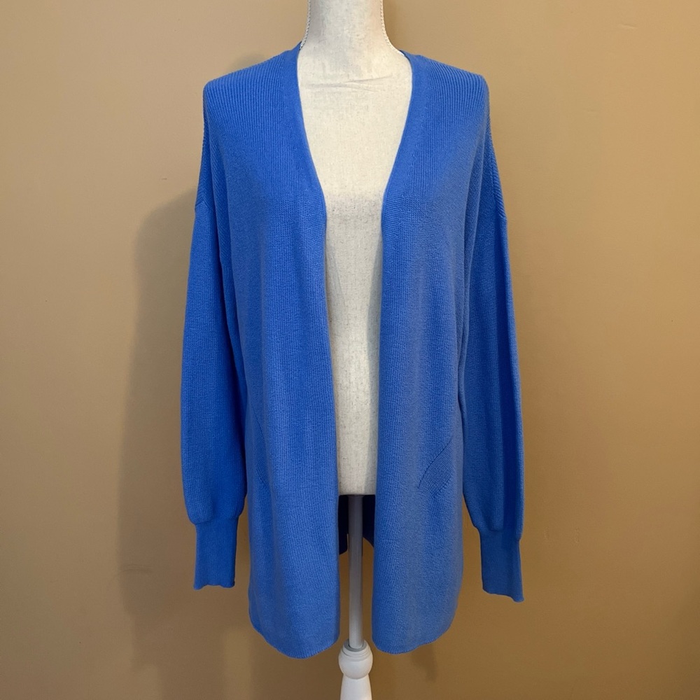 A New Day Large Blue Long Sleeve Open Front Cardigan Sweater